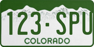 CO license plate 123SPU
