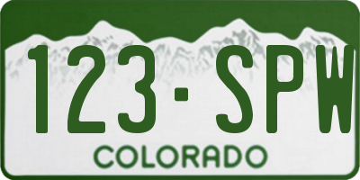 CO license plate 123SPW