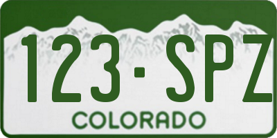 CO license plate 123SPZ