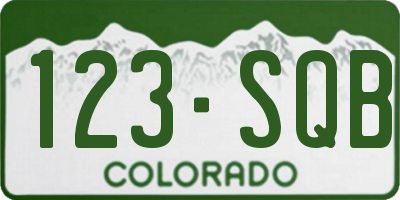 CO license plate 123SQB