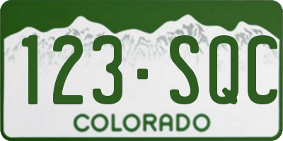 CO license plate 123SQC