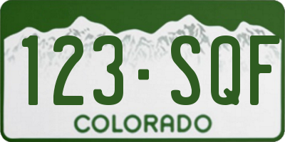 CO license plate 123SQF