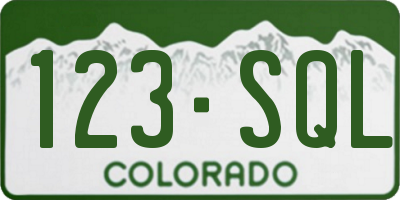 CO license plate 123SQL