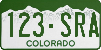 CO license plate 123SRA