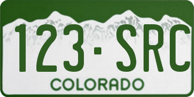 CO license plate 123SRC