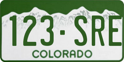 CO license plate 123SRE