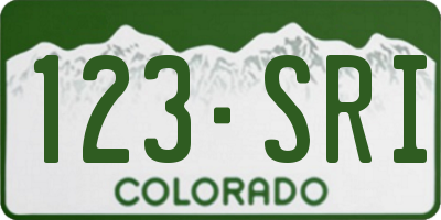 CO license plate 123SRI