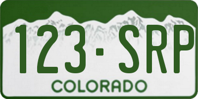 CO license plate 123SRP