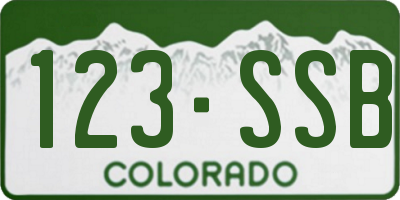 CO license plate 123SSB