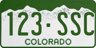 CO license plate 123SSC