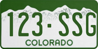 CO license plate 123SSG