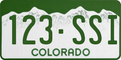 CO license plate 123SSI