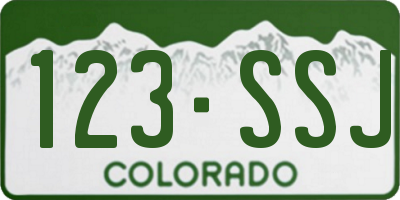 CO license plate 123SSJ