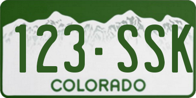 CO license plate 123SSK