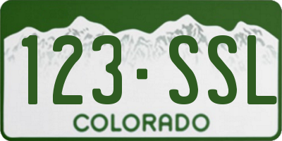 CO license plate 123SSL