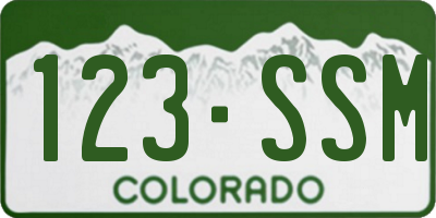 CO license plate 123SSM