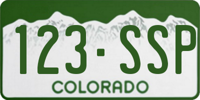 CO license plate 123SSP