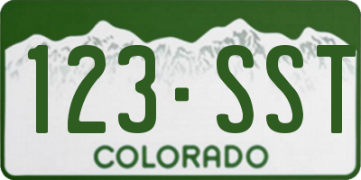 CO license plate 123SST