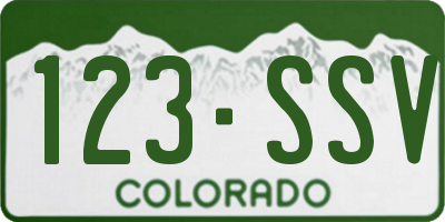 CO license plate 123SSV