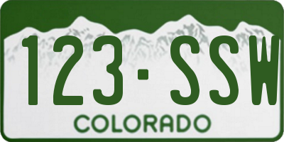 CO license plate 123SSW