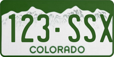 CO license plate 123SSX