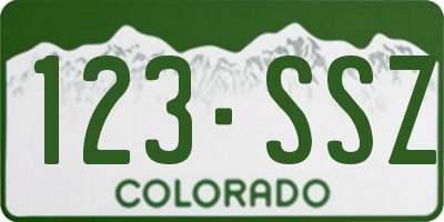 CO license plate 123SSZ