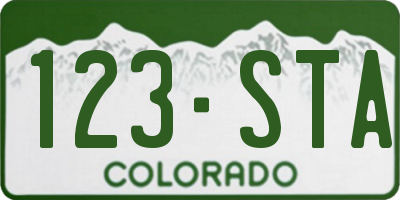 CO license plate 123STA