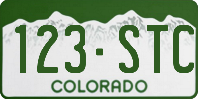CO license plate 123STC