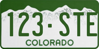 CO license plate 123STE