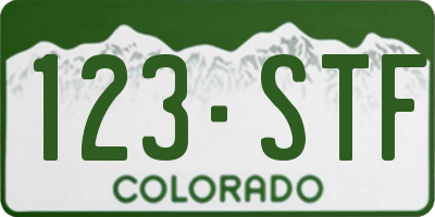 CO license plate 123STF