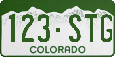 CO license plate 123STG