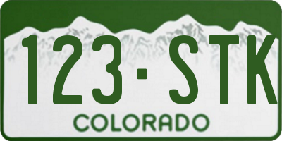 CO license plate 123STK