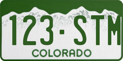 CO license plate 123STM