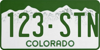CO license plate 123STN
