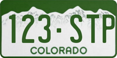 CO license plate 123STP
