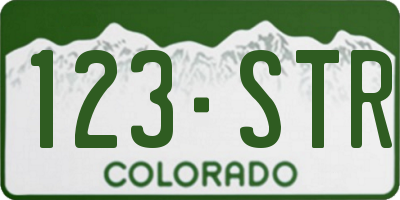 CO license plate 123STR