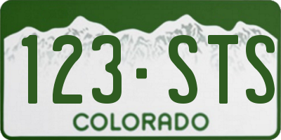 CO license plate 123STS