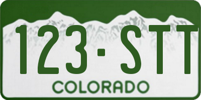 CO license plate 123STT