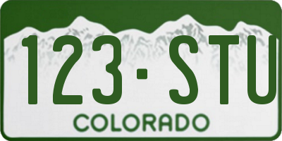 CO license plate 123STU