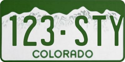 CO license plate 123STY