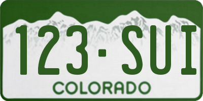 CO license plate 123SUI