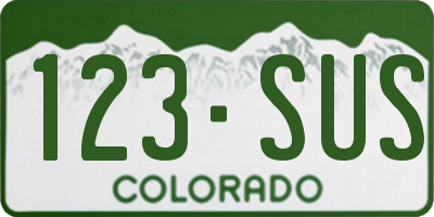 CO license plate 123SUS