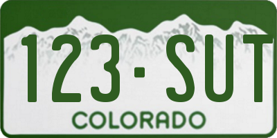 CO license plate 123SUT