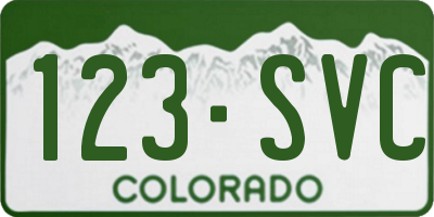 CO license plate 123SVC