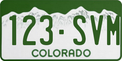 CO license plate 123SVM