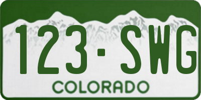 CO license plate 123SWG