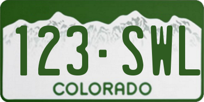CO license plate 123SWL