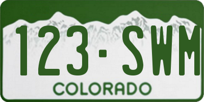 CO license plate 123SWM