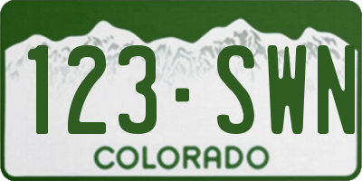 CO license plate 123SWN