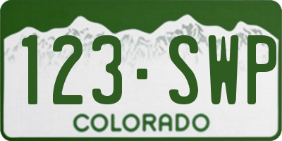 CO license plate 123SWP